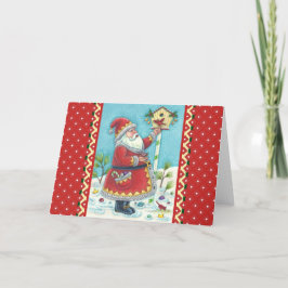 KRIS KRINGLE MATANDE REDBIRDS, CHRISTMAS BIRDHOUSE HELGKORT