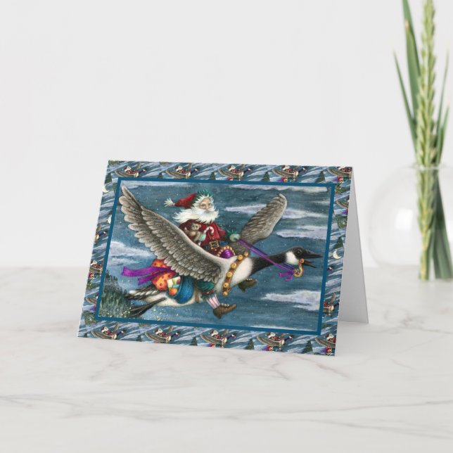 KRIS KRINGLE OCH LEKSAKER ON CANADIAN GOOSE CHRIST HELGKORT (Framsida)
