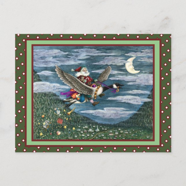 KRIS KRINGLE OCH LEKSAKER ON CANADIAN GOOSE CHRIST VYKORT (Framsida)