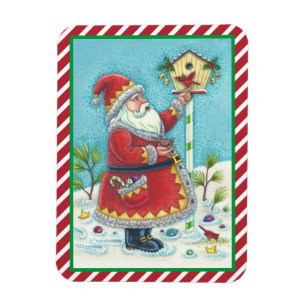KRIS KRINGLE & REDBIRDS CHRISTMAS CARDINAL MAGNET