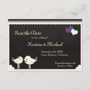 Kris Violet Teal Love birds Spara datum Datumet