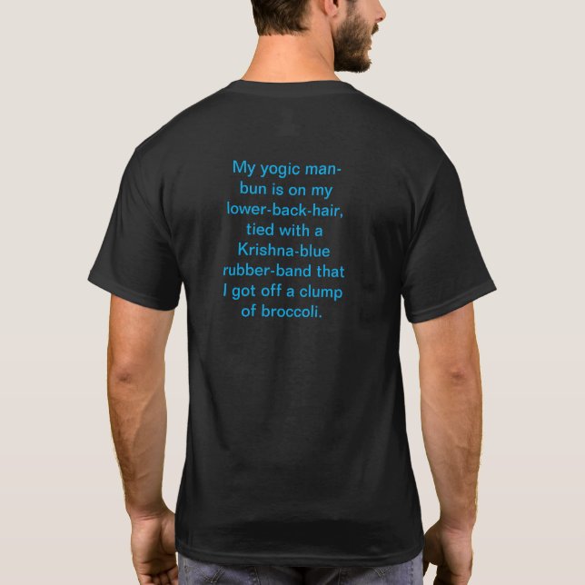 Krishna-Blå Yogisk Man-Bun Hankamer Artjunkhaus  T Shirt (Baksida)