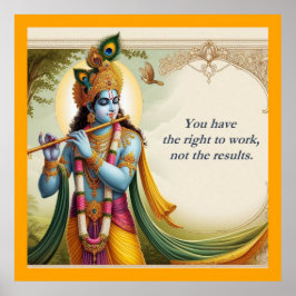 Krishna Gita Quote Art: Andlig Motivation Poster