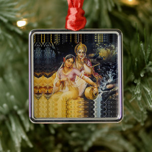 KRISHNA - hindu gudom - Julgransprydnad Metall