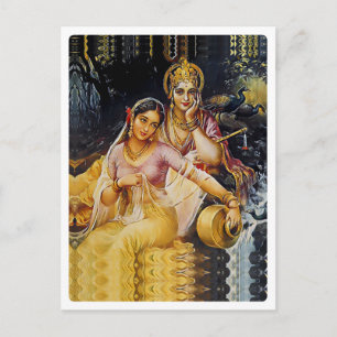KRISHNA - hindu gudom - Vykort