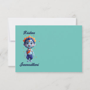 Krishna Janmashtami blue mugg Tack Kort