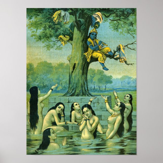Krishna Leela av Raja Ravi Varma Poster (Framsidan)