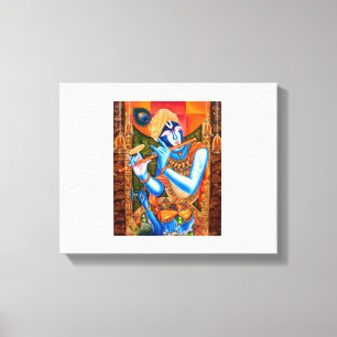 KRISHNA MED FLÖJTEN CANVASTRYCK