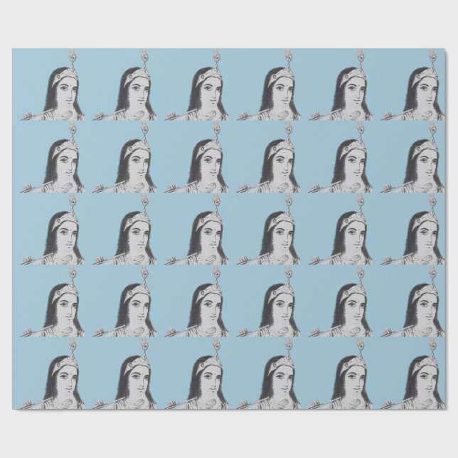 Krishna med flöjten presentpapper (Platt)