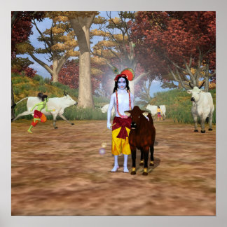 Krishna med ko poster