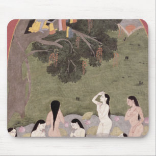 Krishna med koflicka kläder, musmatta