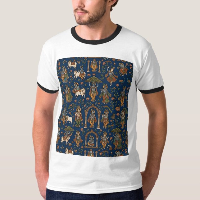 Krishna-mönster T Shirt (Framsida)