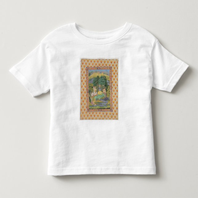 Krishna och Gopisen (gouachen på papper) Tee (Framsida)