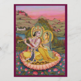 Krishna och Radha på lotusInvitation Inbjudningar