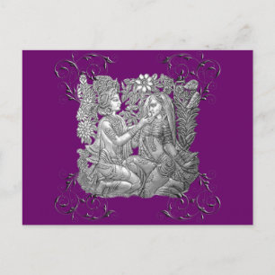 Krishna och Radha Vykort