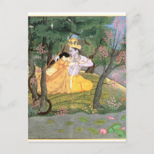 Krishna och Radha Vykort