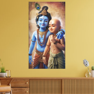 Krishna och Sudama: Vänskapens Bond Canvastryck