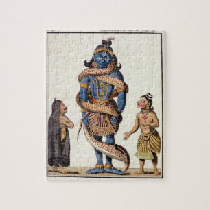 Krishna pressade vid den Kaliya ormen, från 'Voya Pussel