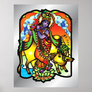 Krishna Print Poster