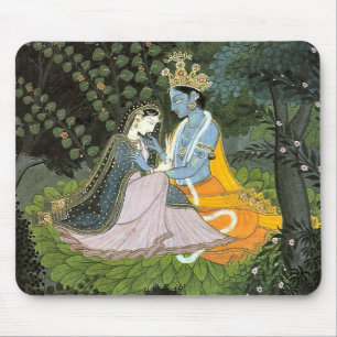 Krishna & Radha vadderar den färgrika musen Musmatta