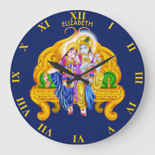Krishna Radha Vigneshwara Psykedelisk hinduism Stor Klocka
