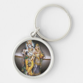 Krishna!! Rund Silverfärgad Nyckelring