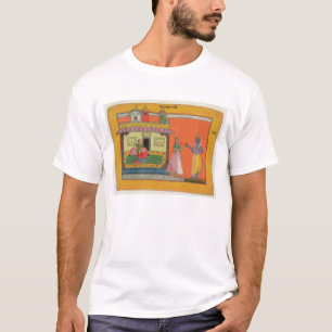 Krishna som ankommer på Radhas hus, illustration Tee Shirt