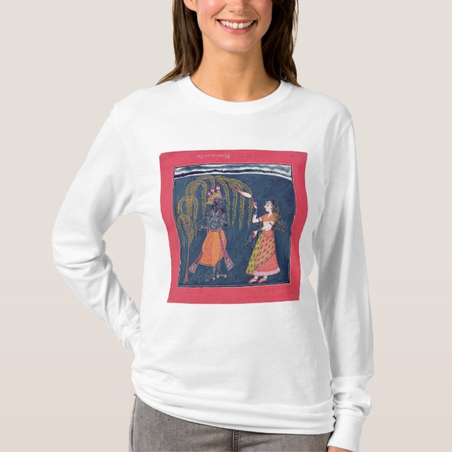 Krishna som leker en flöjt, från 'Vahulaen T-shirt (Framsida)