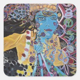 Krishna Sticker- Fyrkantigt Klistermärke