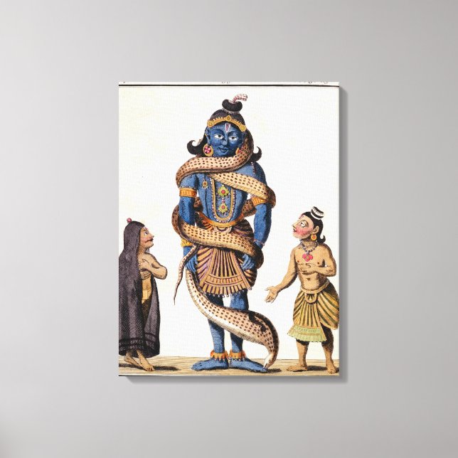 Krishna tryckt av Kaliya-serpenten, från "Voya Canvastryck (Framsida)