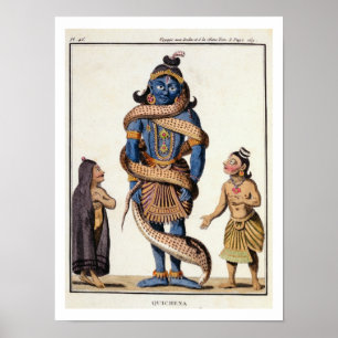 Krishna tryckt av Kaliya-serpenten, från "Voya Poster