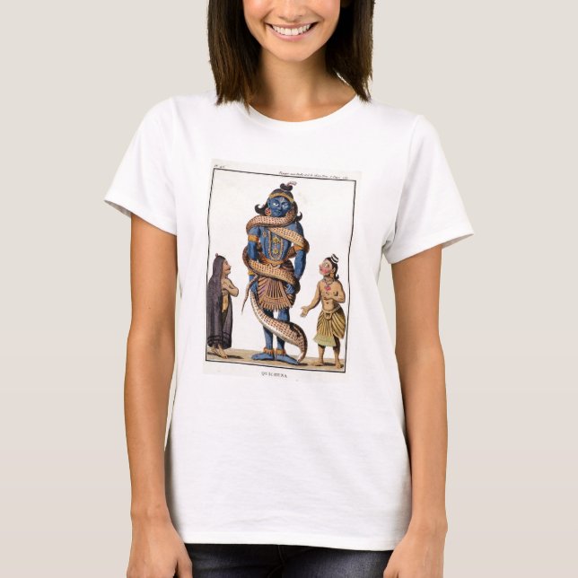Krishna tryckt av Kaliya-serpenten, från "Voya T-shirt (Framsida)