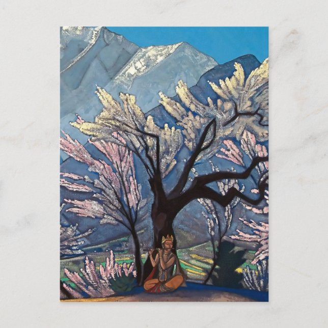 “Krishna - vår i Kulu” av Nicholas Roerich Vykort (Framsida)