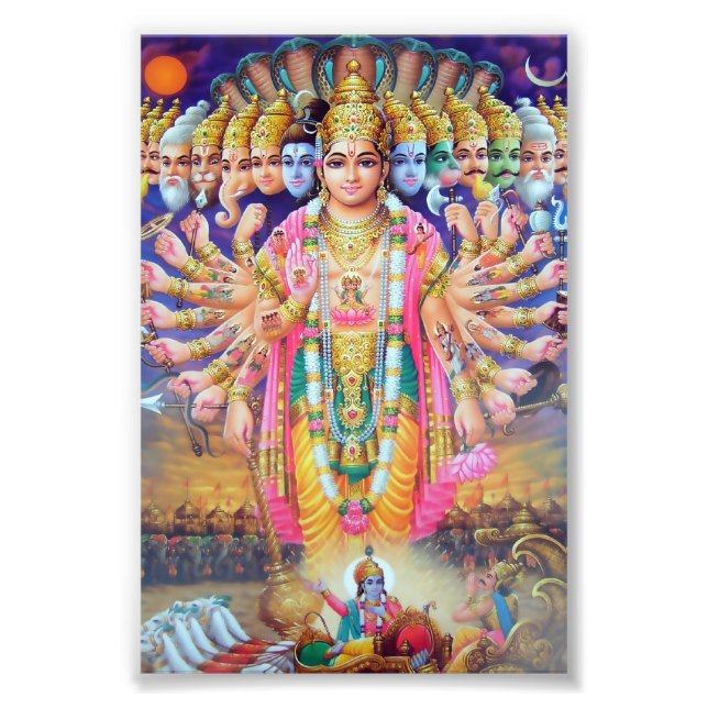 Krishna Vishvarupa Print (4 tum x 6 tum) Fototryck (Framsidan)