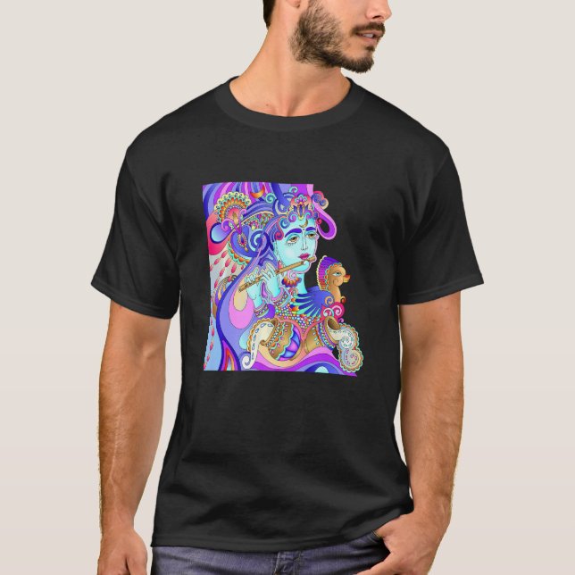 Krishna Yoga Third Öga Isha Hindu Linga T Shirt (Framsida)