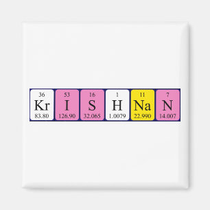 Krishnan periodisk magnet bord namn