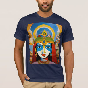 Krishnas färgade Öga-kombination av flera färgämne T Shirt