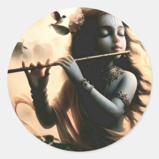Krishnas Melody Round Sticker Runt Klistermärke