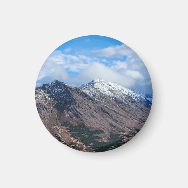 Kriskt berglandskap med blå himmel magnet (Framsidan)