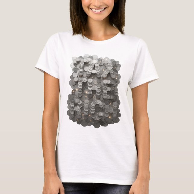 Kriskt grått SKATTJA DE RIKA Citatdesign T Shirt (Framsida)