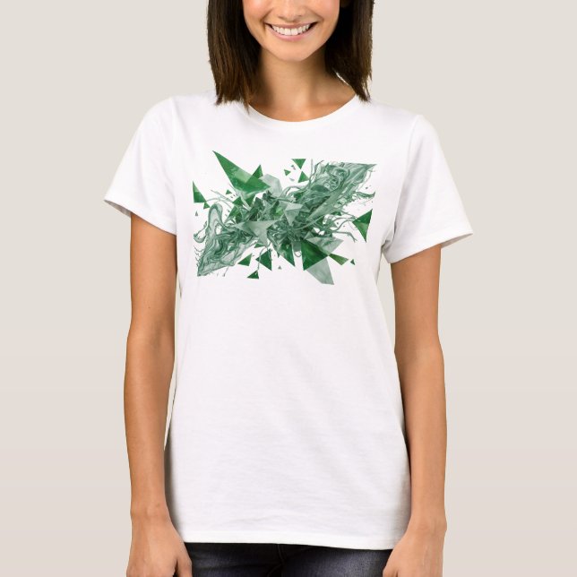 Kriskt grön ABSTRAKT KONST Design T Shirt (Framsida)