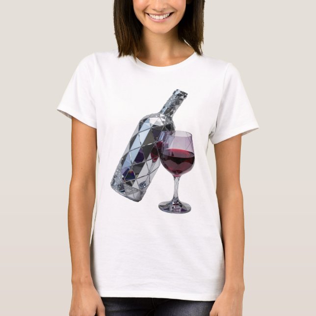 Kriskt silver ABSTRAKT KONST Design T Shirt (Framsida)