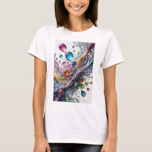 Kriskt silver ABSTRAKT KONST Konstnärligt motiv T Shirt