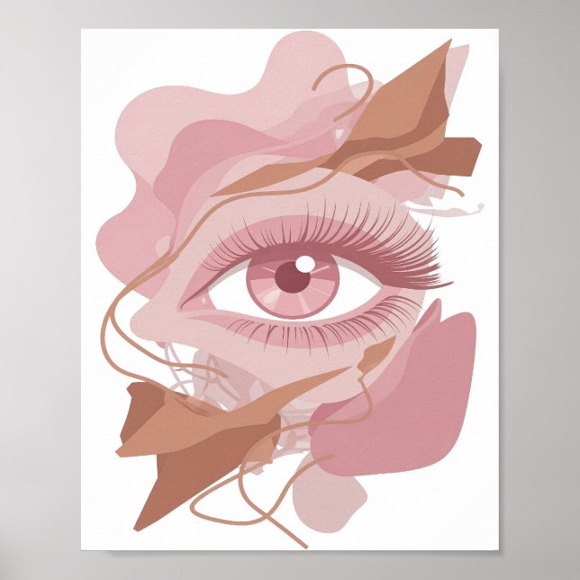 Kriskt silver ABSTRAKT KONST Konsttryck Poster (Framsidan)