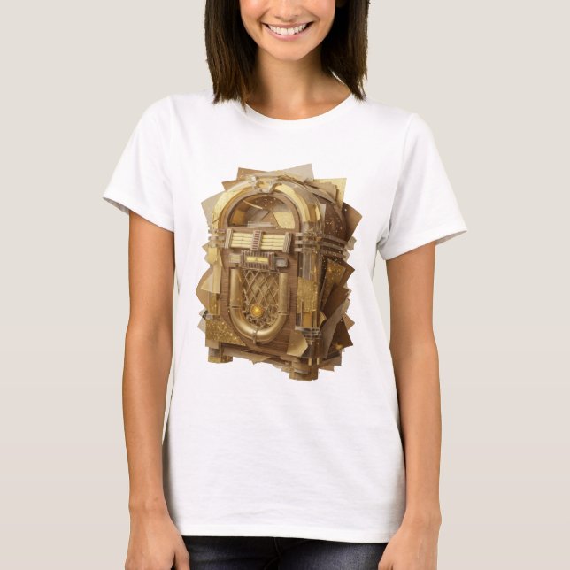 Kriskt silver ABSTRAKT KONST Konsttryck T Shirt (Framsida)