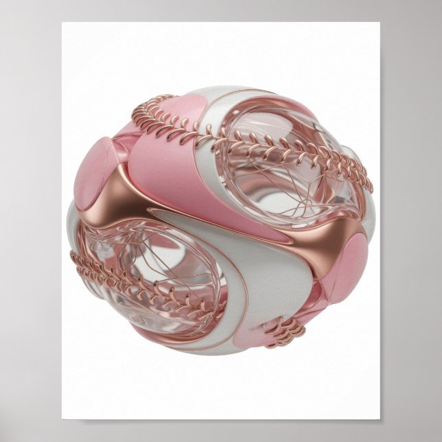 Kriskt silver ABSTRAKT KONST Modern design Poster (Framsidan)