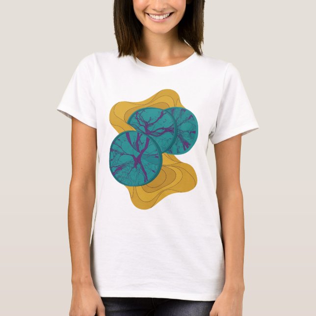 Kriskt Silver ABSTRAKT KONST Modern Design v2 T Shirt (Framsida)