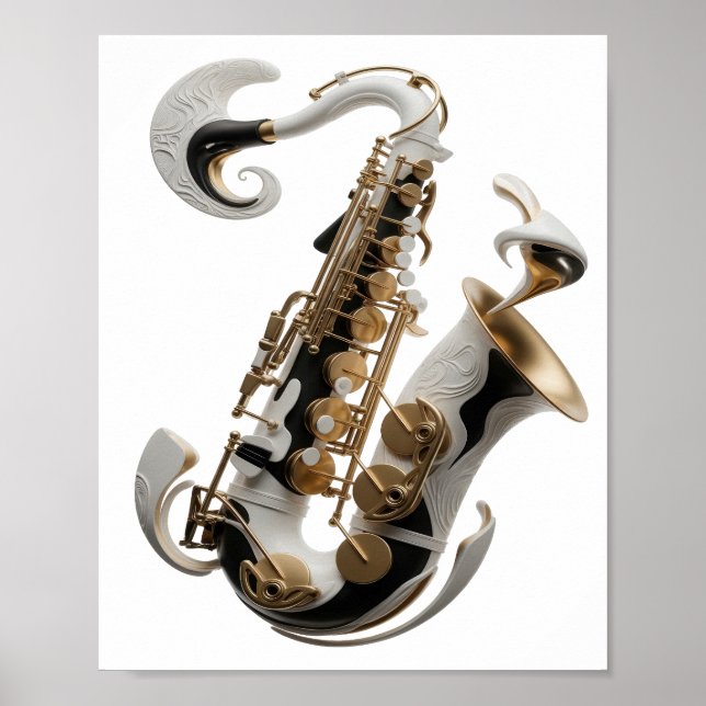 Kriskt Silver ABSTRAKT KONST Modeutskrift Poster (Framsidan)