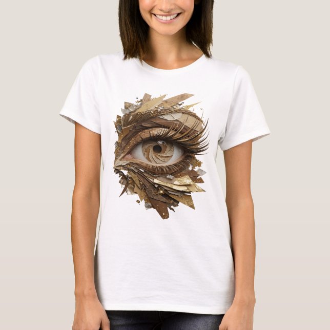Kriskt Silver GULDÖGA Modern Design T Shirt (Framsida)