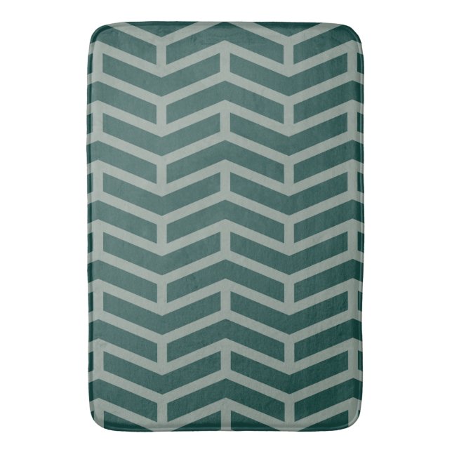 Krisp Vassa motstående pilar Chevron Two Tone Grön Badrumsmatta (Framsidan (Vertikal))